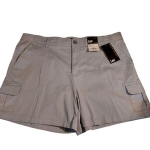 Lee Comfort Waist Gray Cargo Shorts NWT Plus Size 20